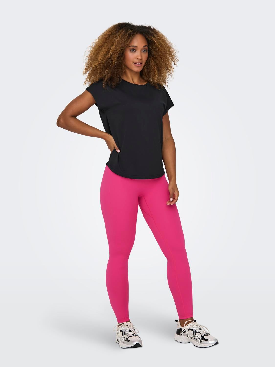 Leggings Tight Fit Taille tr s haute Rose fonc ONLY