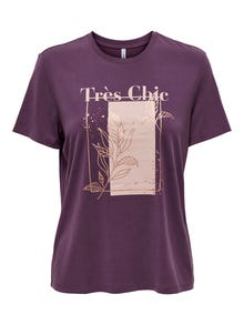 ONLY Tops Regular Fit Col rond -Italian Plum - 15303212