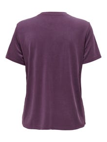 ONLY O-NECK TOP WITH PRINT -Italian Plum - 15303212