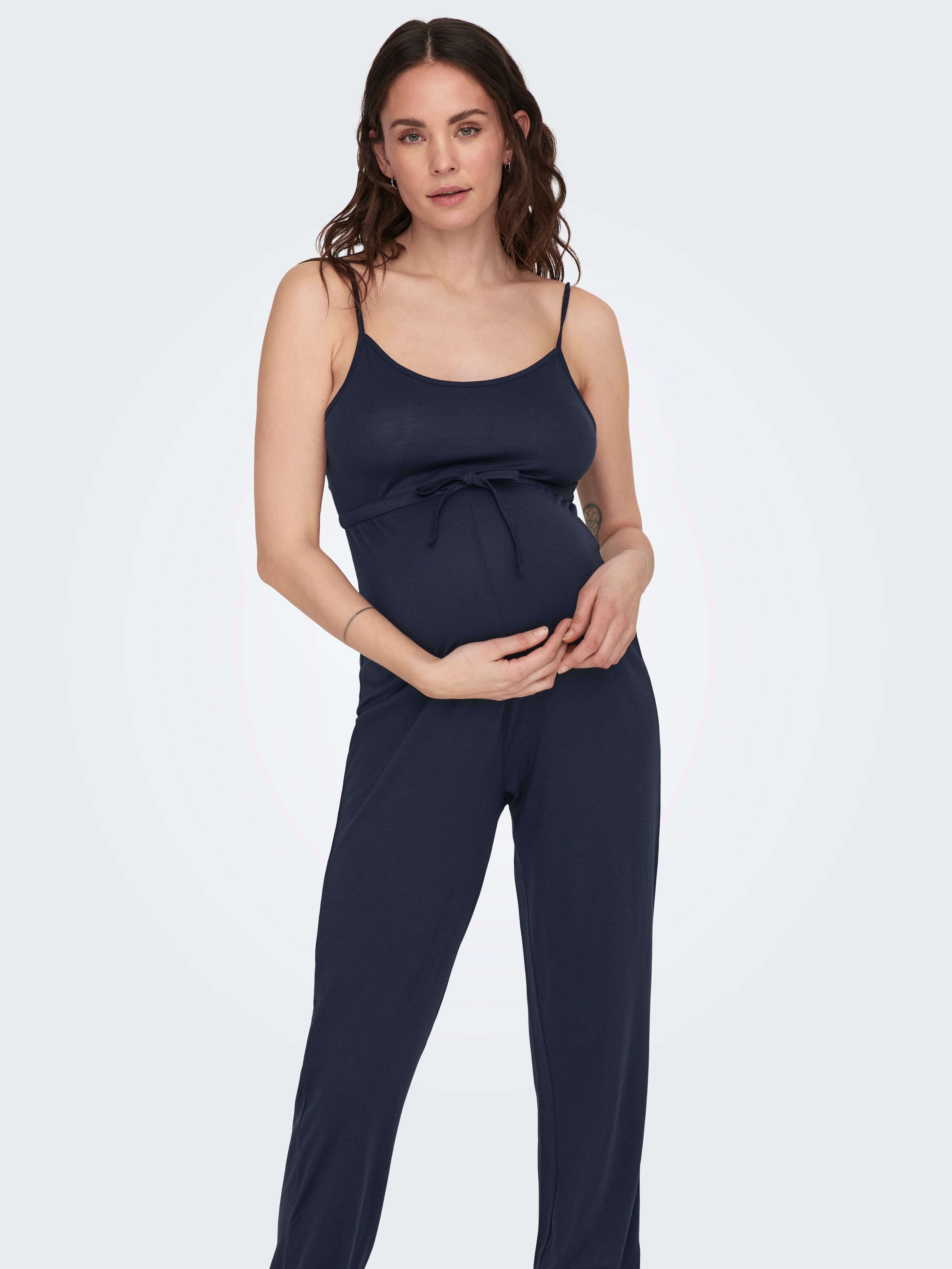 Navy Blue Solid Maternity Cami
