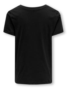 ONLY O-hals t-shirt med print -Black - 15303238