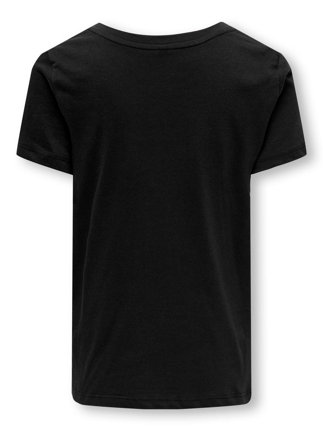 ONLY O-neck t-shirt with print -Black - 15303238