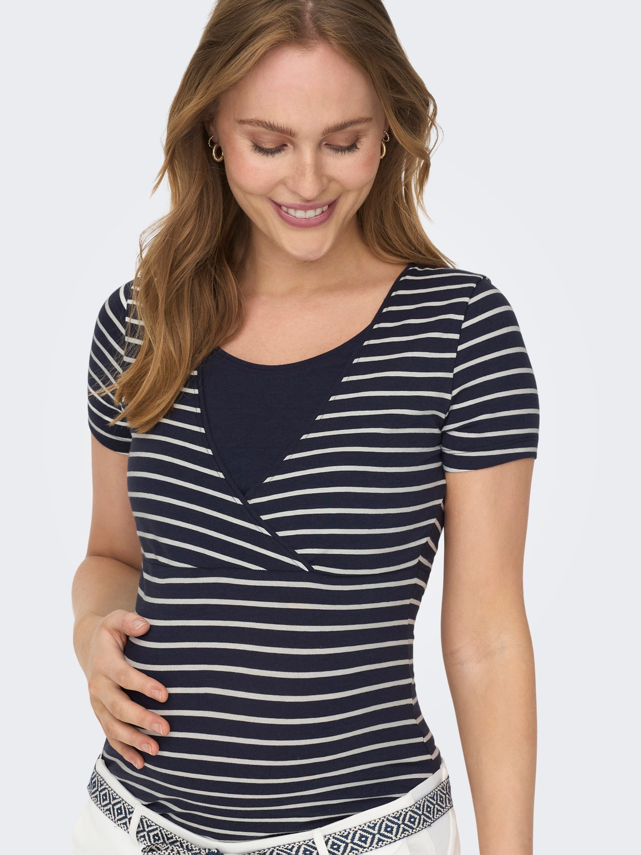 ONLY Regular Fit O-Neck Maternity Top -Night Sky - 15303320