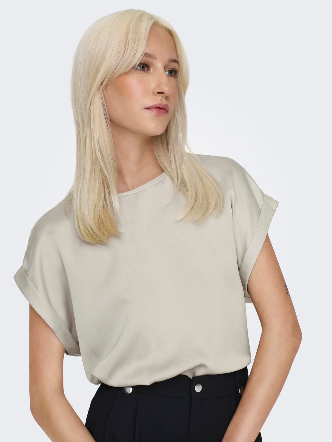 ONLY Sateen look t-shirt -Dove - 15303413