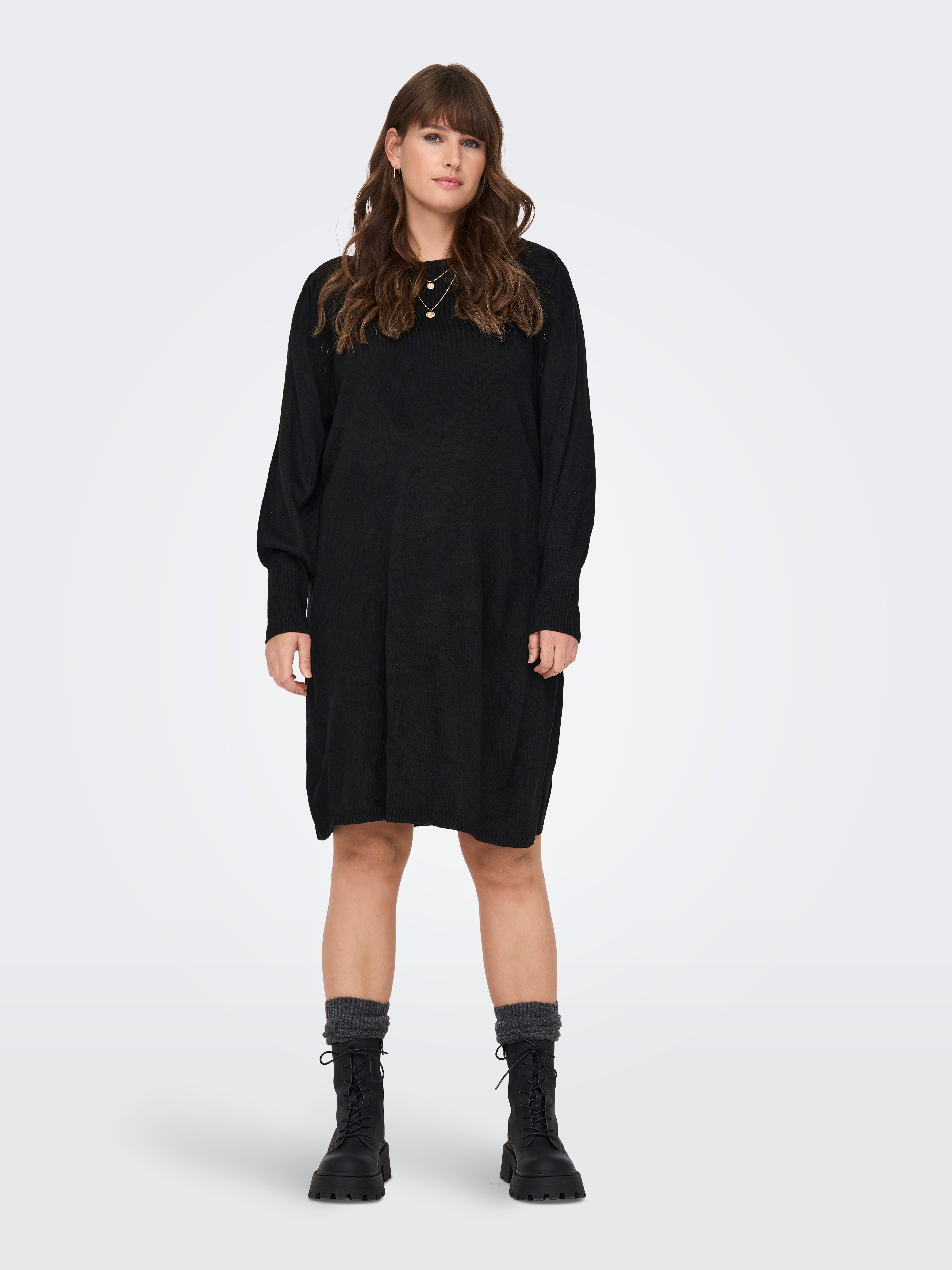 Damen Locker Geschnittenes Midikleid