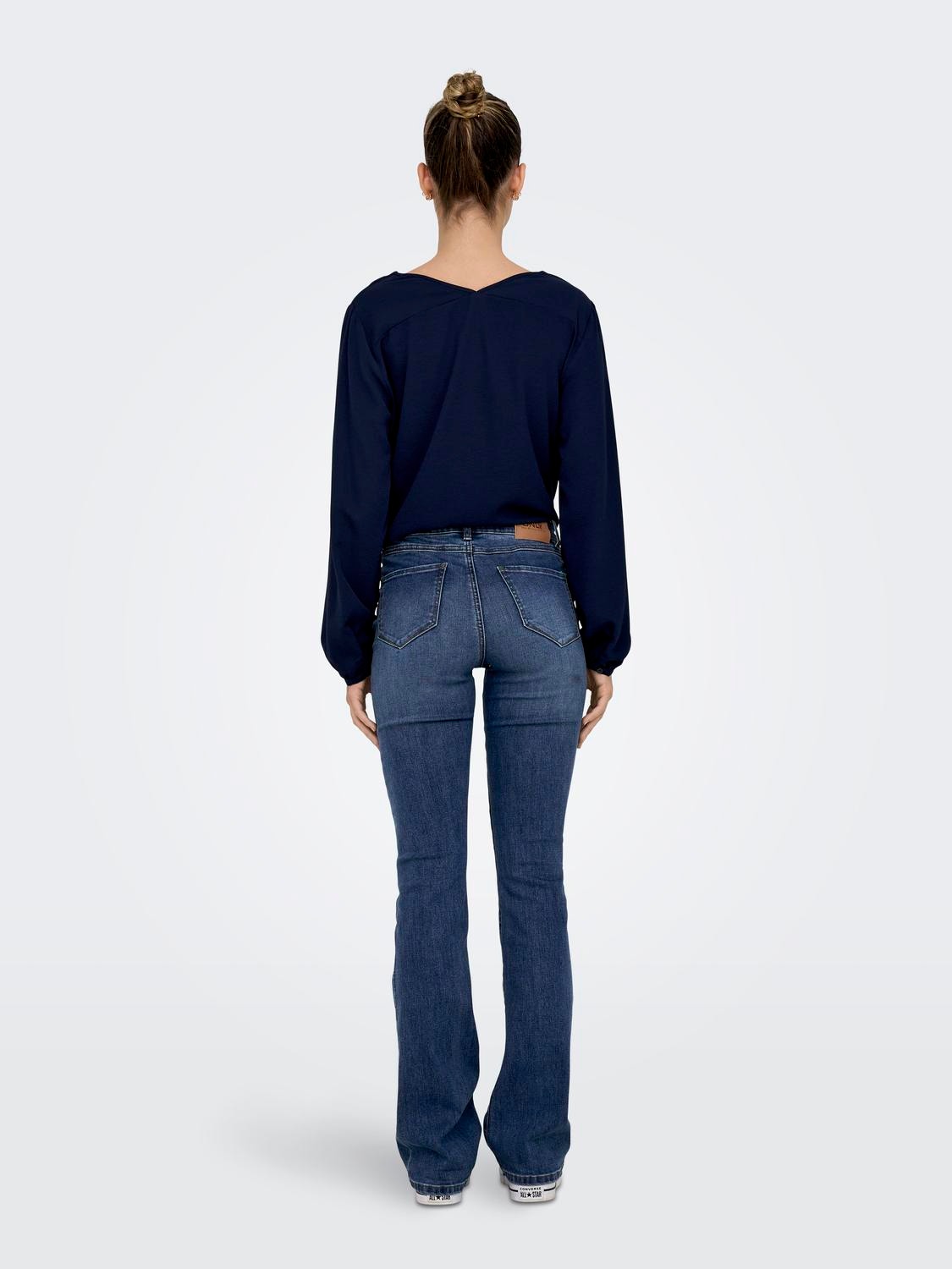 ONLY ONLRose Regular Waist Flared Jeans -Medium Blue Denim - 15303741