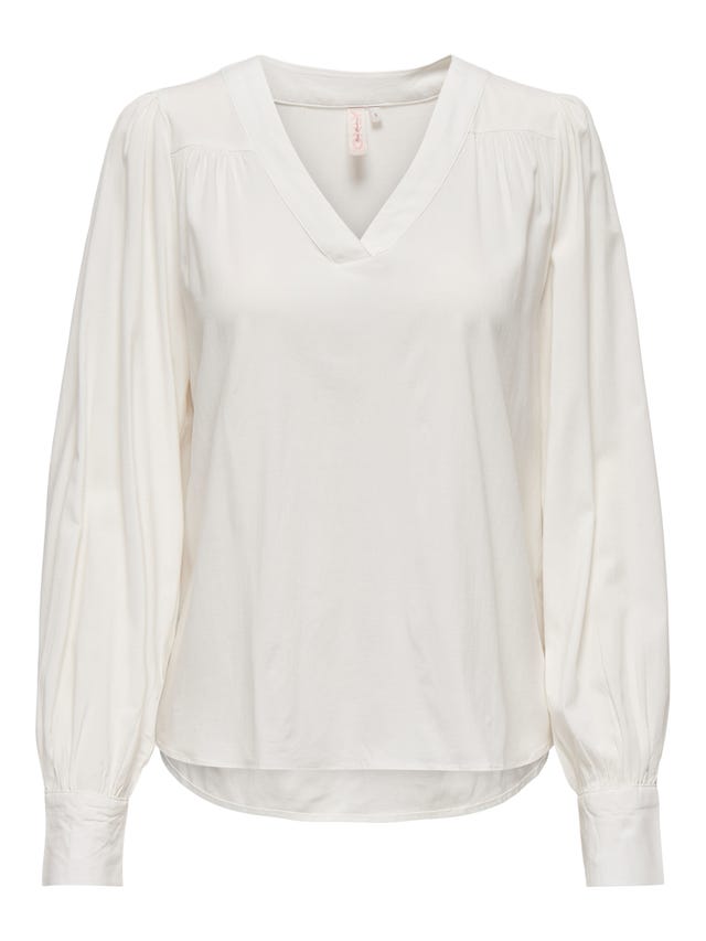 ONLY V-neck top with balloon sleeves - 15303748