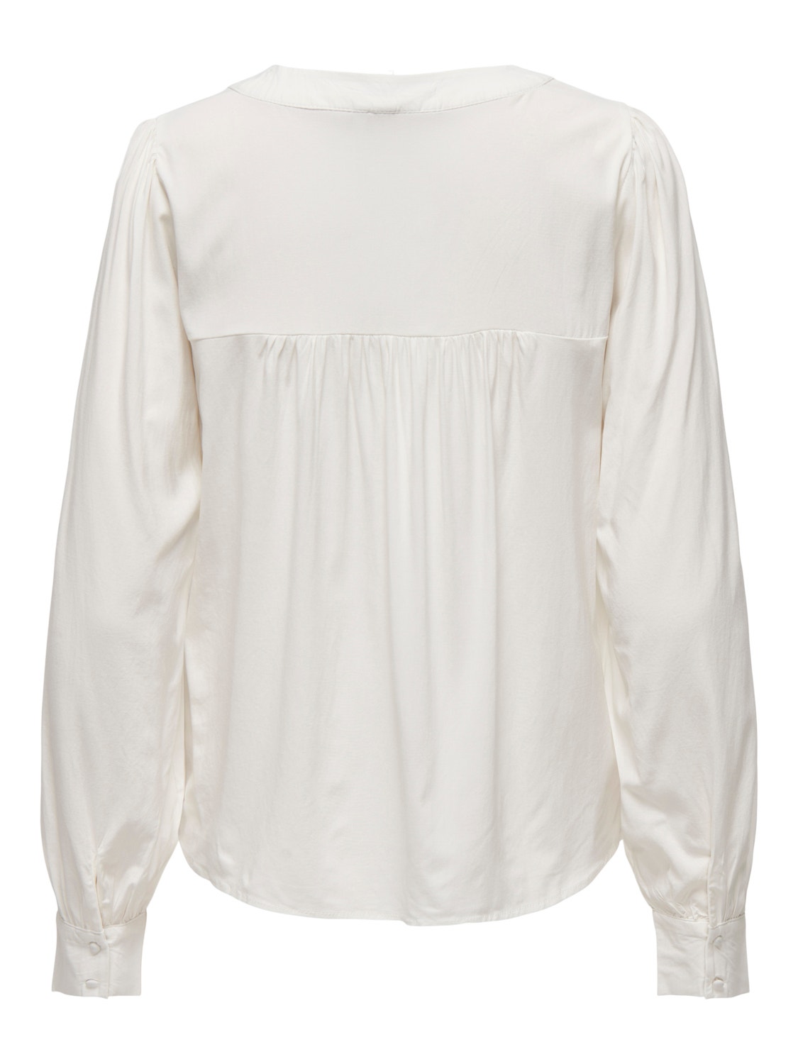 ONLY V-neck top with balloon sleeves -Cloud Dancer - 15303748