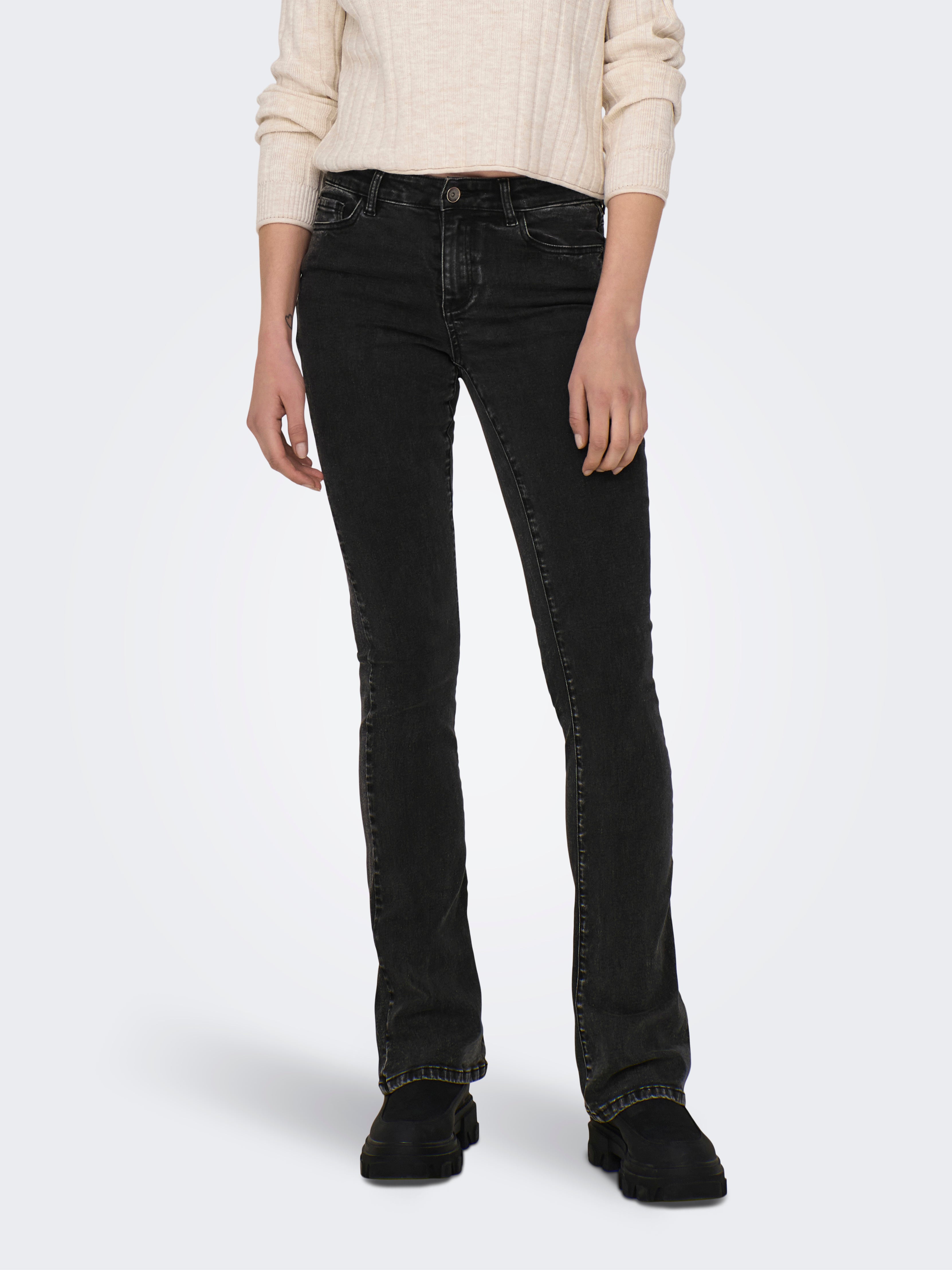 ONLROSE Mittlere Taille Ausgestellt Jeans | Schwarz | ONLY® 