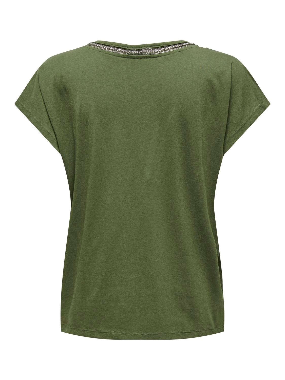 ONLY V-neck top -Winter Moss - 15303823