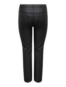 ONLY Curvy imiteret læder bukser -Black - 15303902