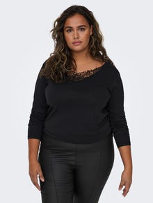 ONLY Curvy top with lace -Black - 15303935