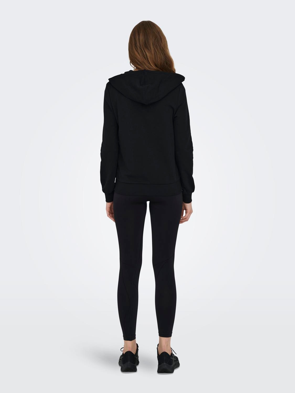 Women Black Zip Up Hoodie: Tall Wearever Full Zip Black Hoodie