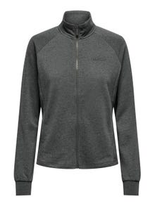 ONLY Normal geschnitten Hoch geschlossen Sweatshirt -Dark Grey Melange - 15303953