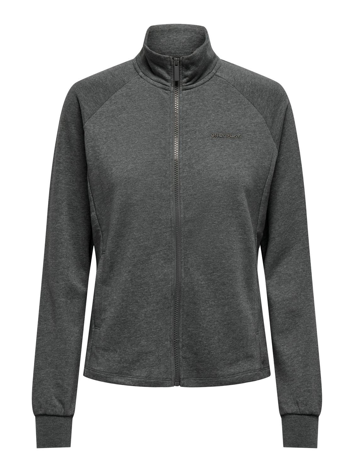 ONLY Regular Fit High neck Sweatshirt -Dark Grey Melange - 15303953
