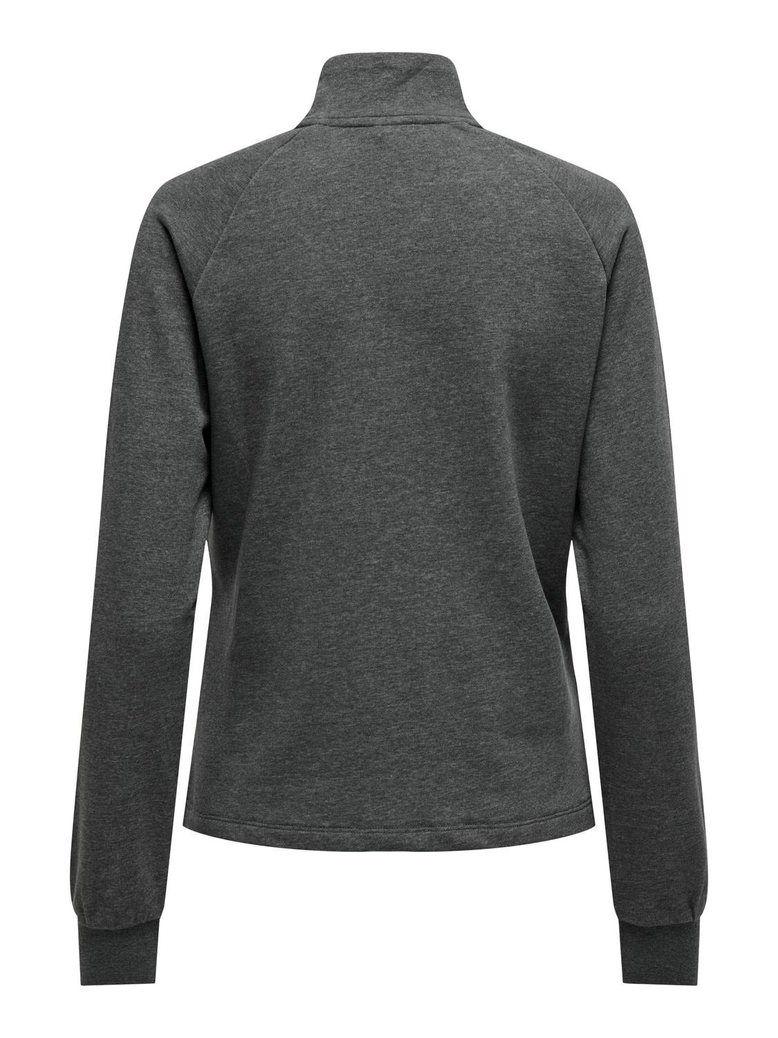 ONLY Sweat-shirt Regular Fit Col haut -Dark Grey Melange - 15303953