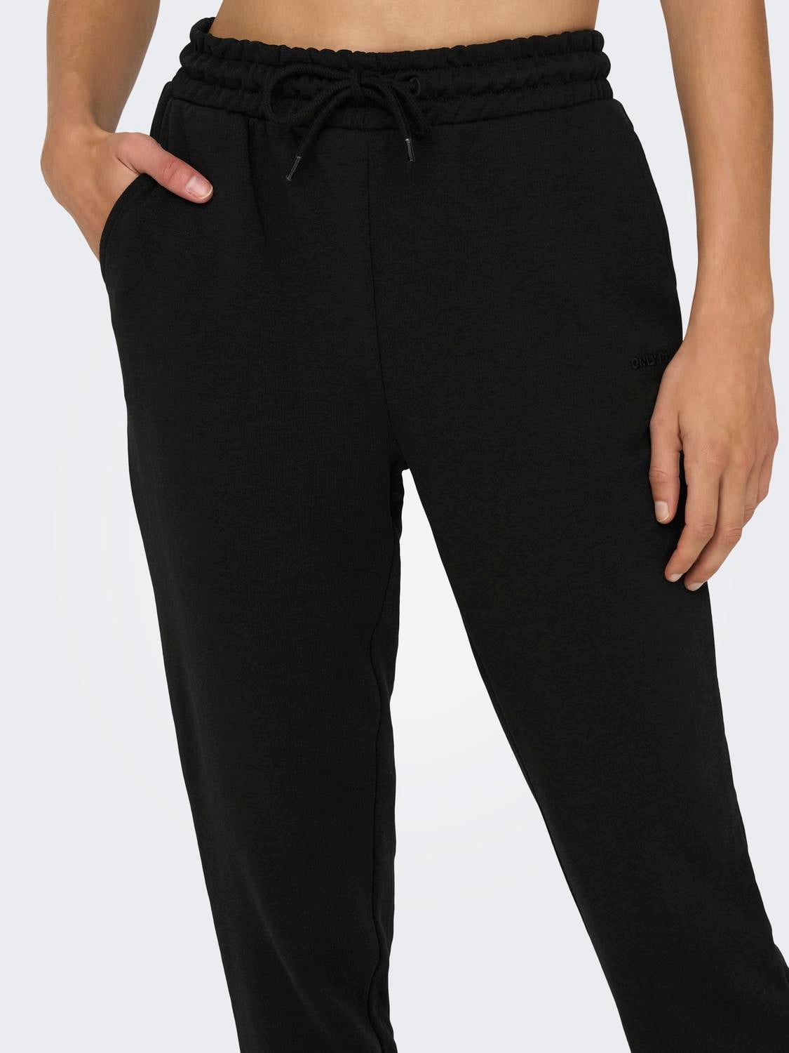 Black slim leg joggers deals