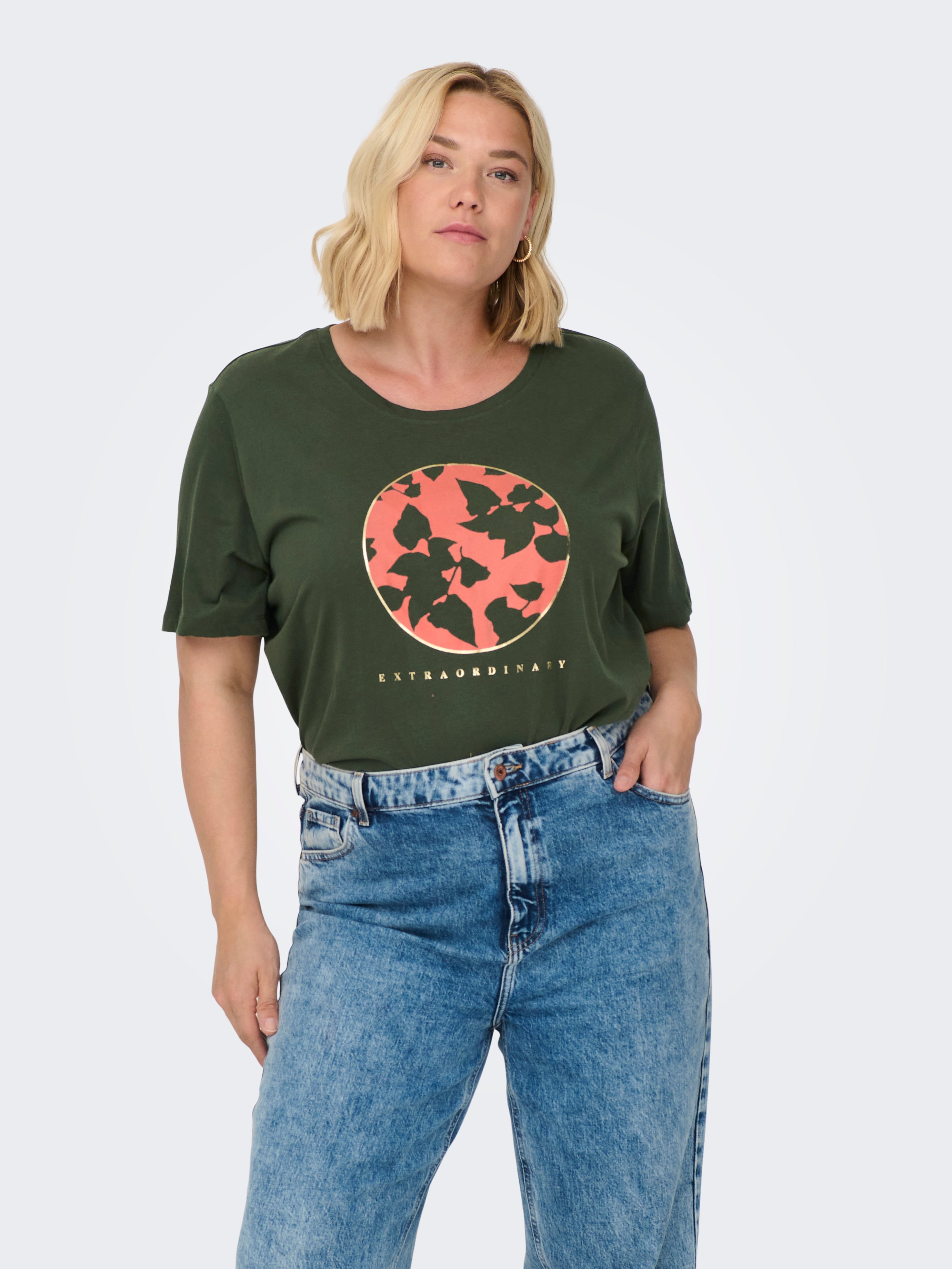 Regular Fit O-Neck | Green ONLY® T-Shirt | Dark