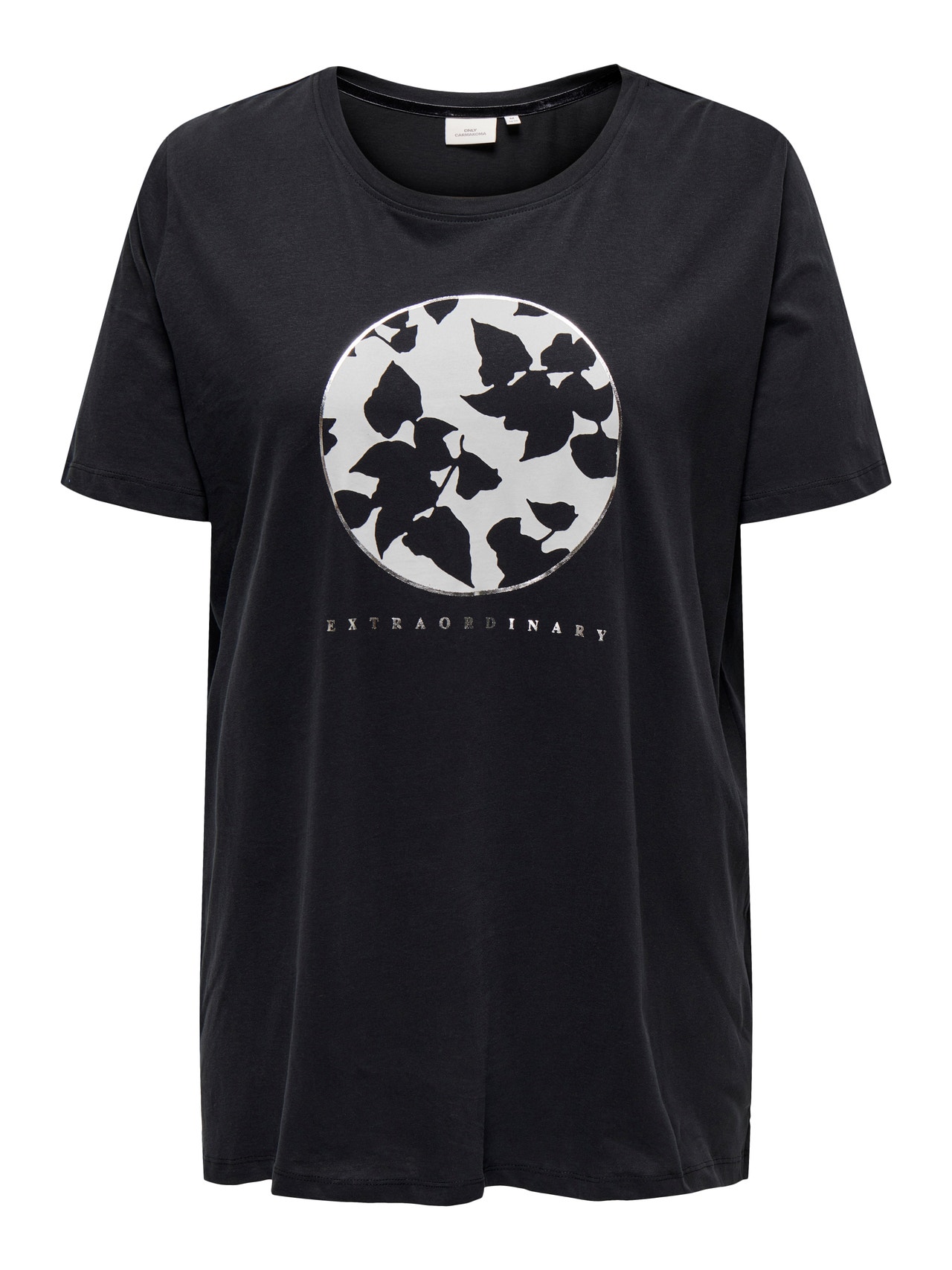 ONLY Curvy t-shirt med print -Black - 15303980