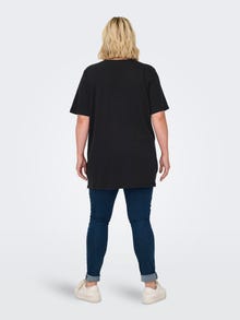 ONLY Curvy t-shirt med print -Black - 15303980
