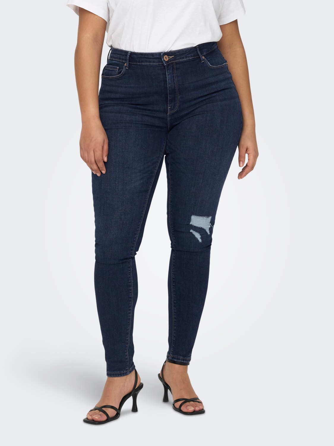 ONLY Skinny fit High waist Jeans -Dark Blue Denim - 15303993