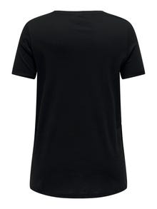 ONLY Curvy o-neck t-shirt -Black - 15304003