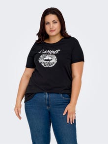 ONLY Curvy o-hals t-shirt -Black - 15304003