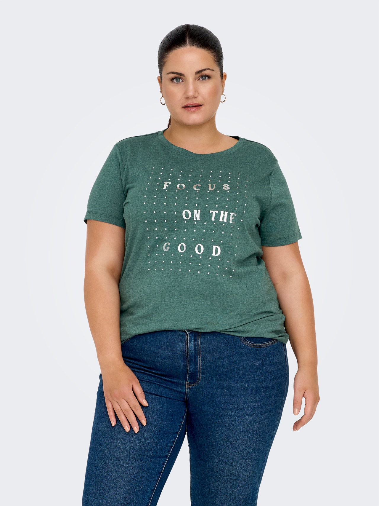 ONLY curvy o-neck t-shirt -Bayberry - 15304005