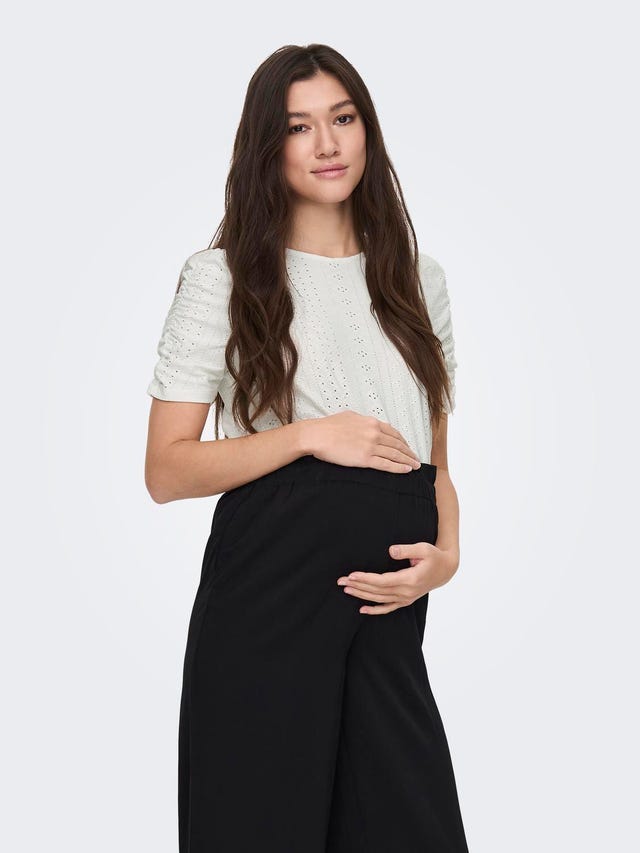 ONLY Regular Fit O-Neck Maternity Puff sleeves Top - 15304017