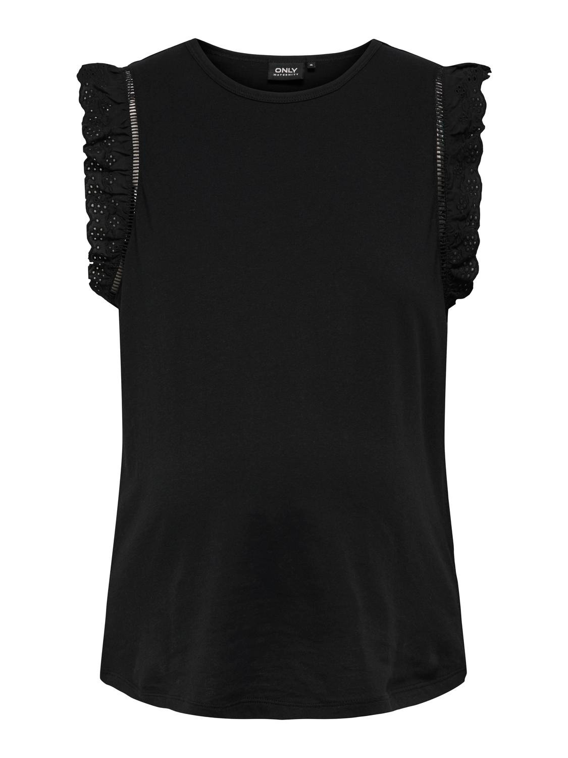 ONLY Mama frill top -Black - 15304018
