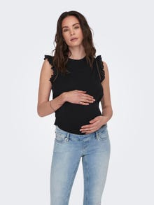 ONLY Regular Fit O-hals Maternity Topp -Black - 15304018