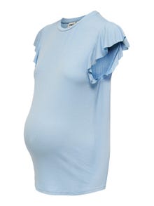ONLY Regular Fit O-Neck Maternity Top -Powder Blue - 15304021