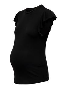 ONLY Normal geschnitten Rundhals Maternity Top -Black - 15304021
