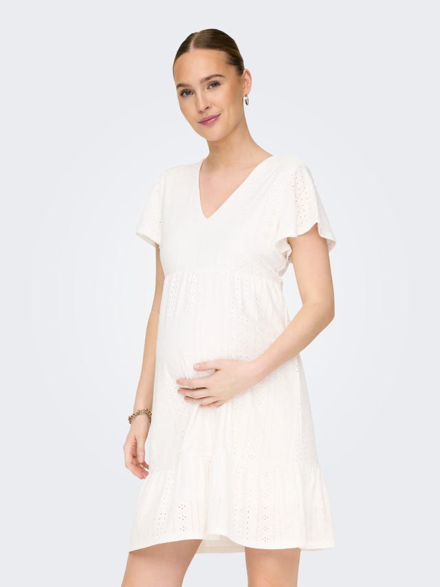 ONLY Normal geschnitten V-Ausschnitt Maternity Langes Kleid - 15304023