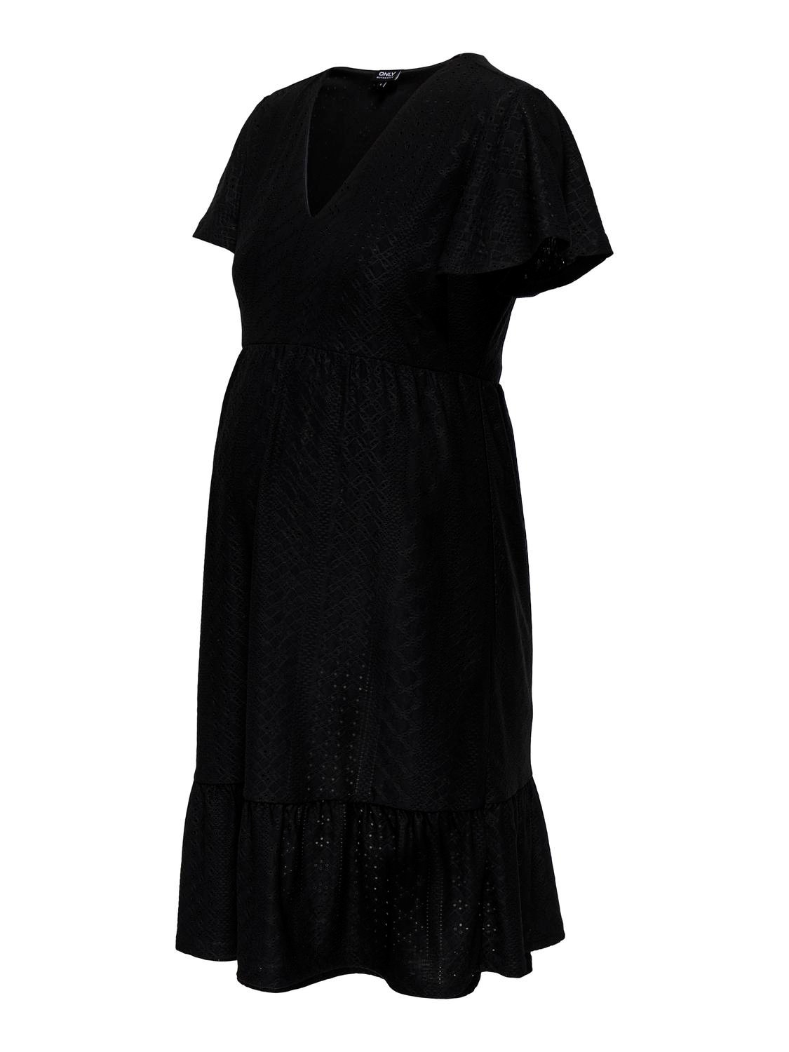 ONLY Regular Fit V-Neck Maternity Long dress -Black - 15304023