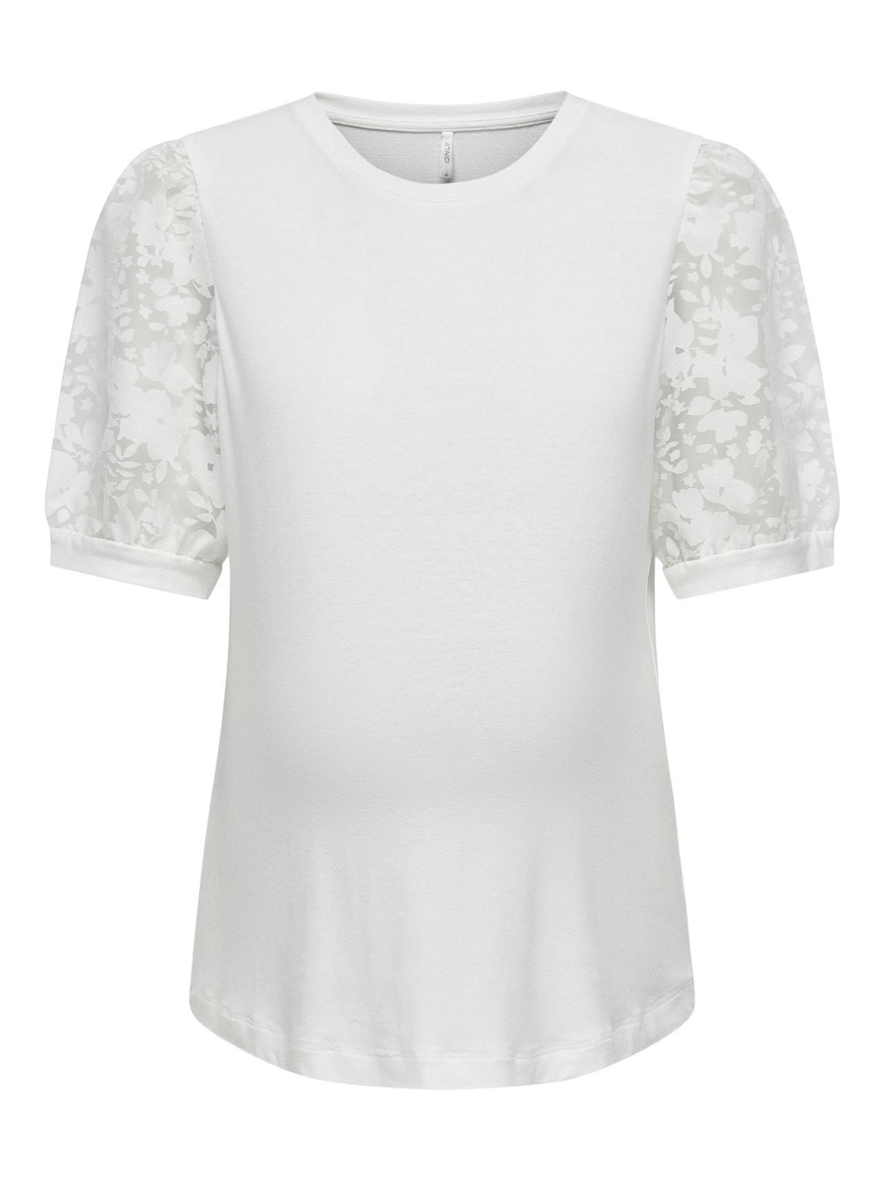 ONLY Mama Top With Lace Sleeves -Cloud Dancer - 15304026