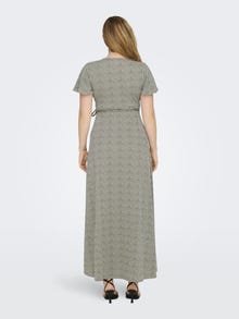 ONLY Regular Fit V-Neck Long dress -Moss Gray - 15304030