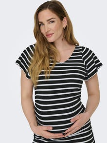 ONLY Loose Fit V-Neck Maternity Short dress -Black - 15304031