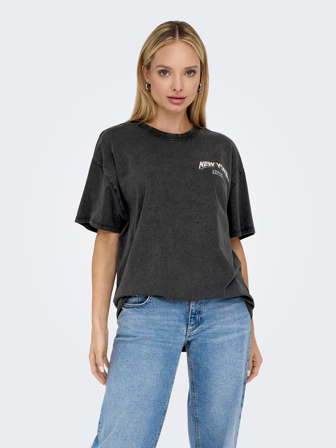 ONLY Normal geschnitten Rundhals T-Shirt -Black - 15304043