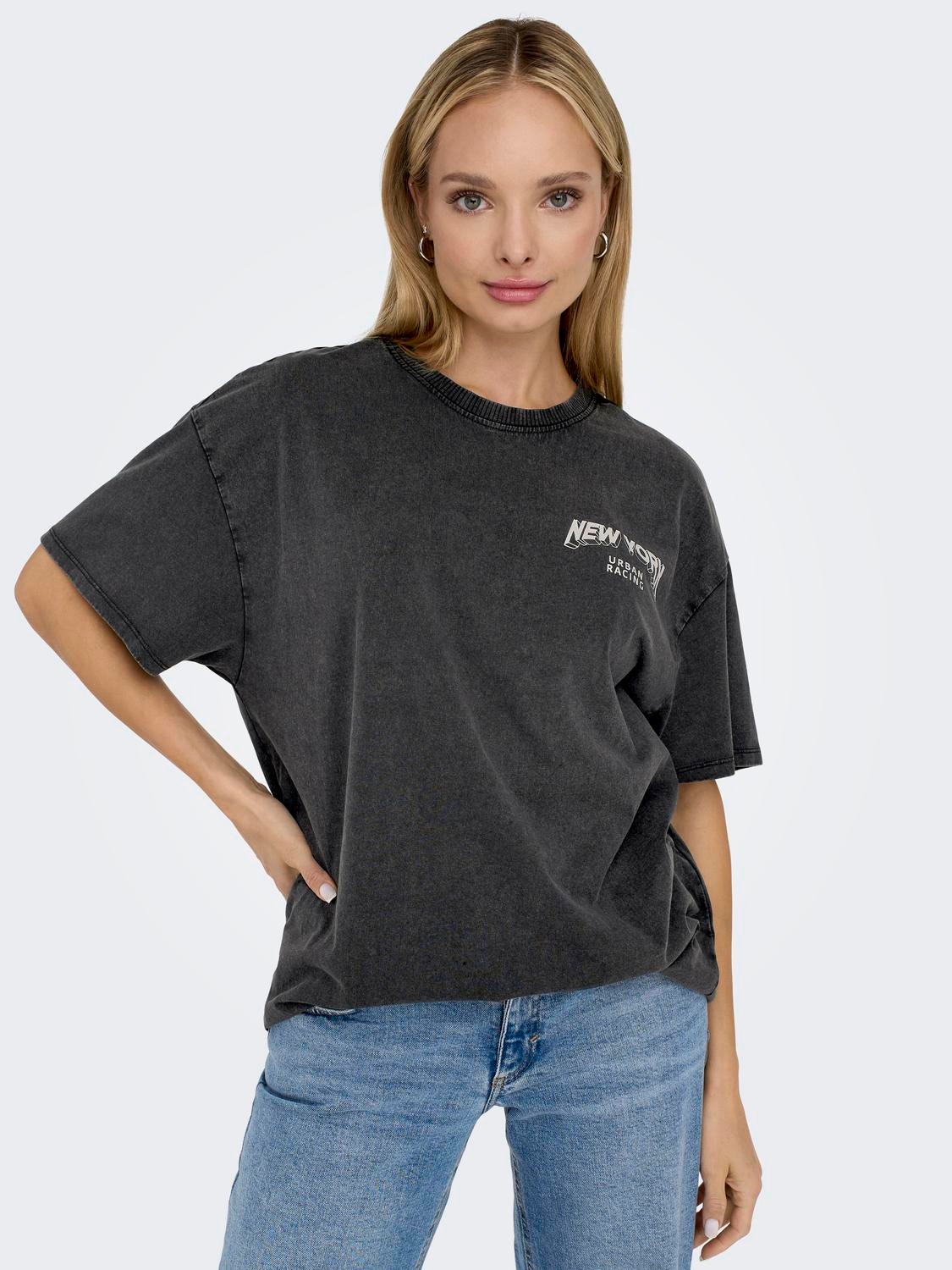 ONLY Normal geschnitten Rundhals T-Shirt -Black - 15304043