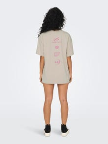 ONLY Oversized o-neck t-shirt -Pumice Stone - 15304043