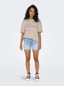 ONLY Oversized o-hals t-shirt -Pumice Stone - 15304043