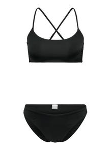 ONLY Ensfarvet Bikini Sæt -Black - 15304059