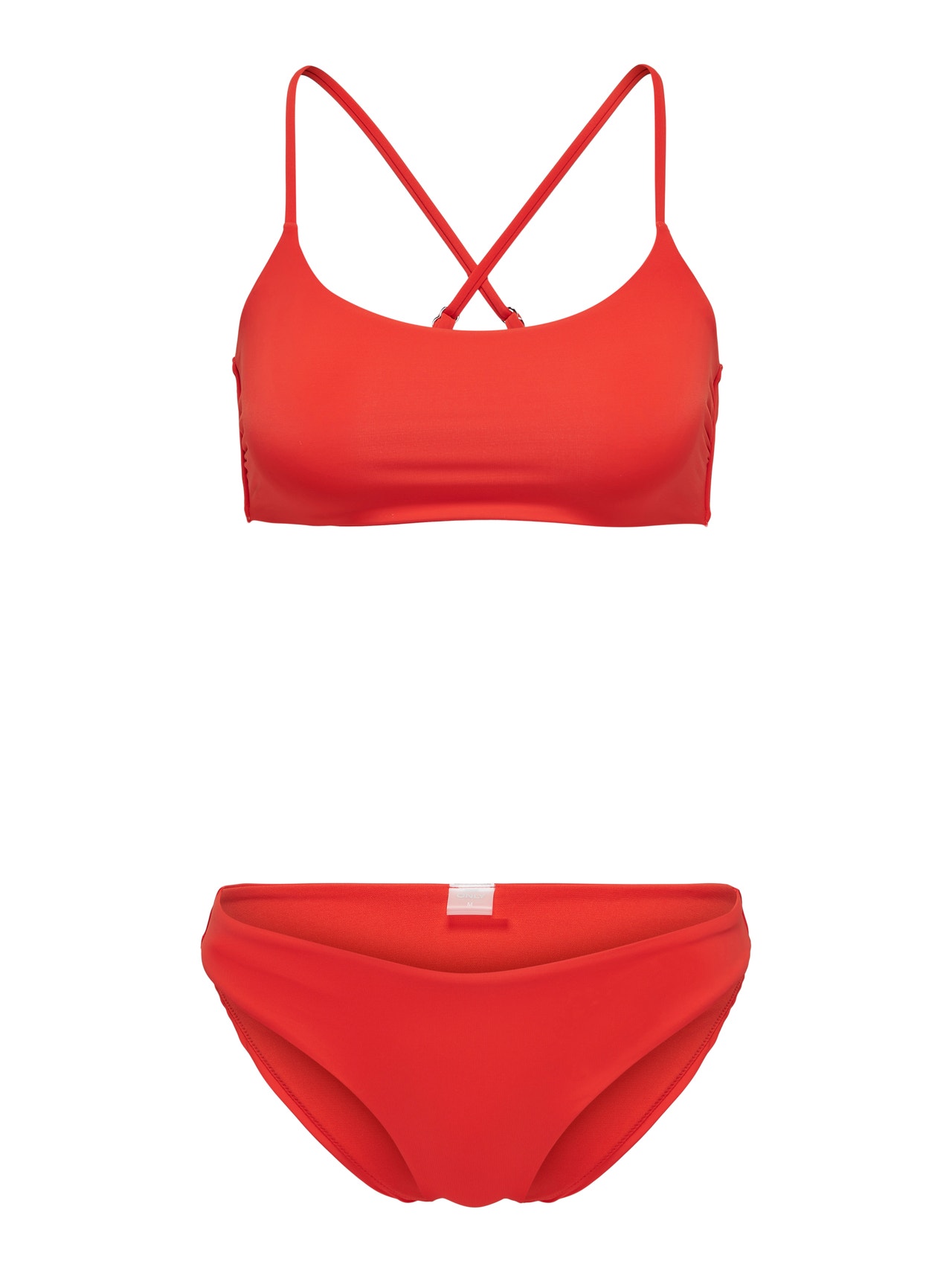 ONLY Solid Colored Bikini Set -Fiery Red - 15304059