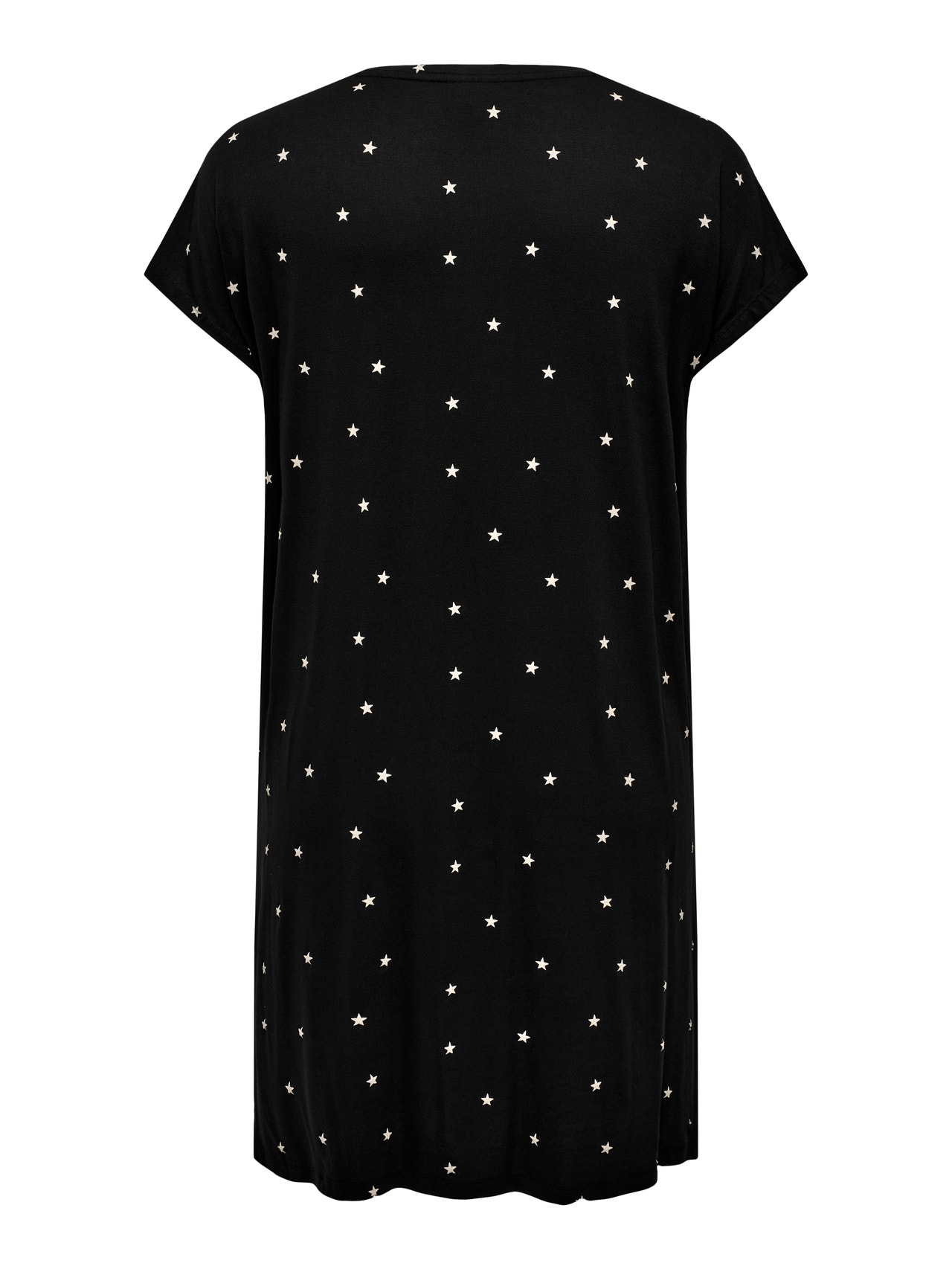 ONLY Curvy mini o-neck night dress -Black - 15304061