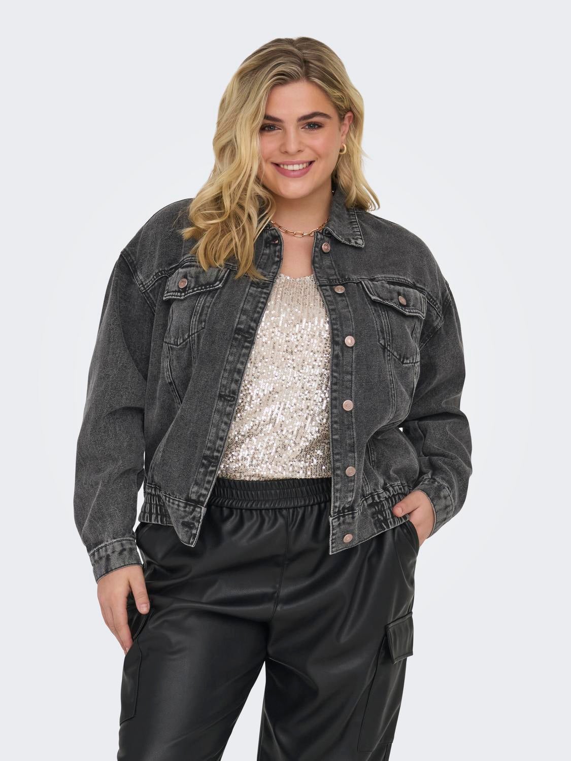 Size 20 2025 black denim jacket