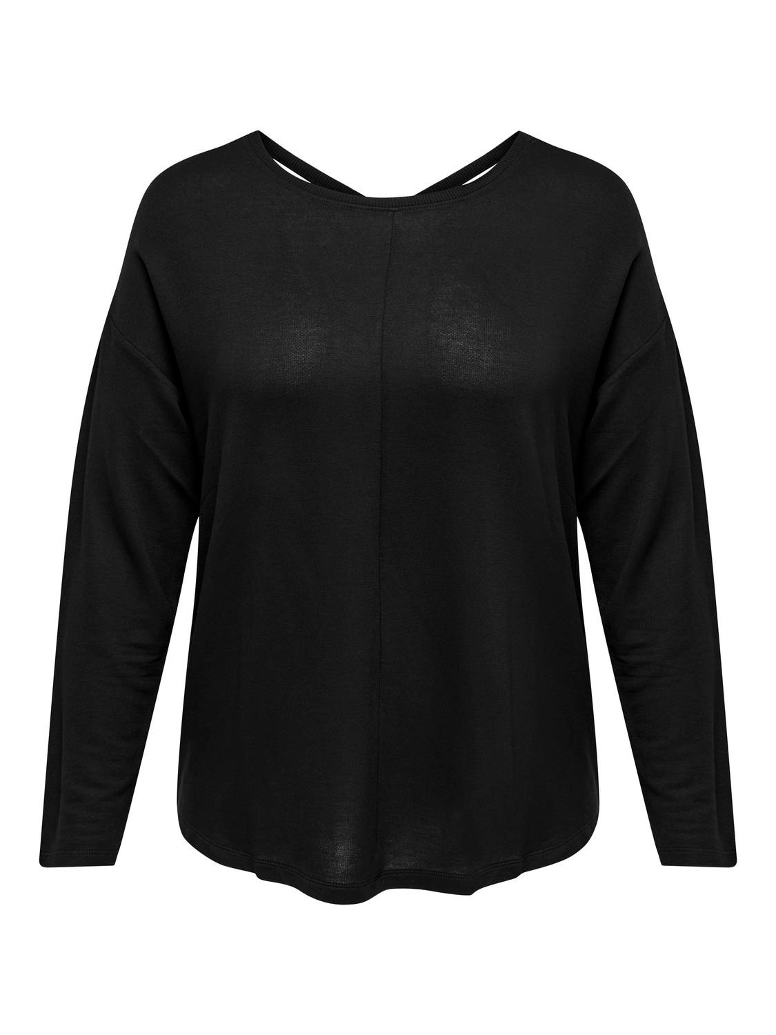 ONLY Curvy o-neck top -Black - 15304074