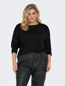ONLY Curvy o-neck top -Black - 15304074