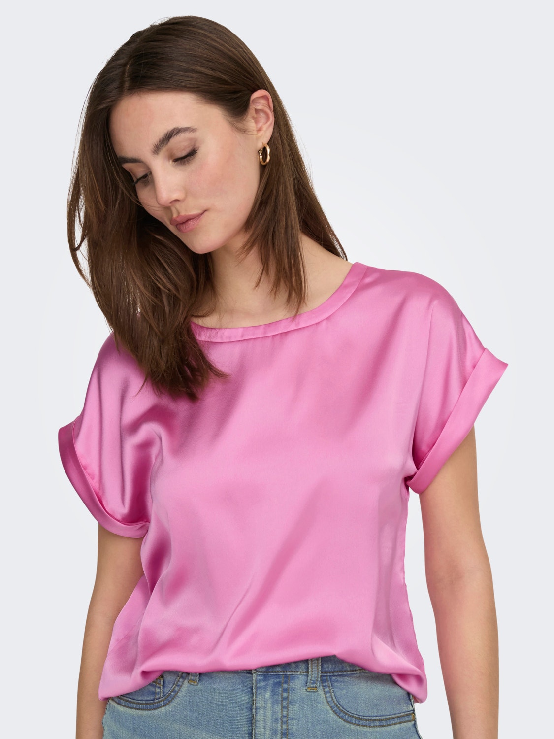 ONLY Regular fit O-hals Top -Fuchsia Pink - 15304077