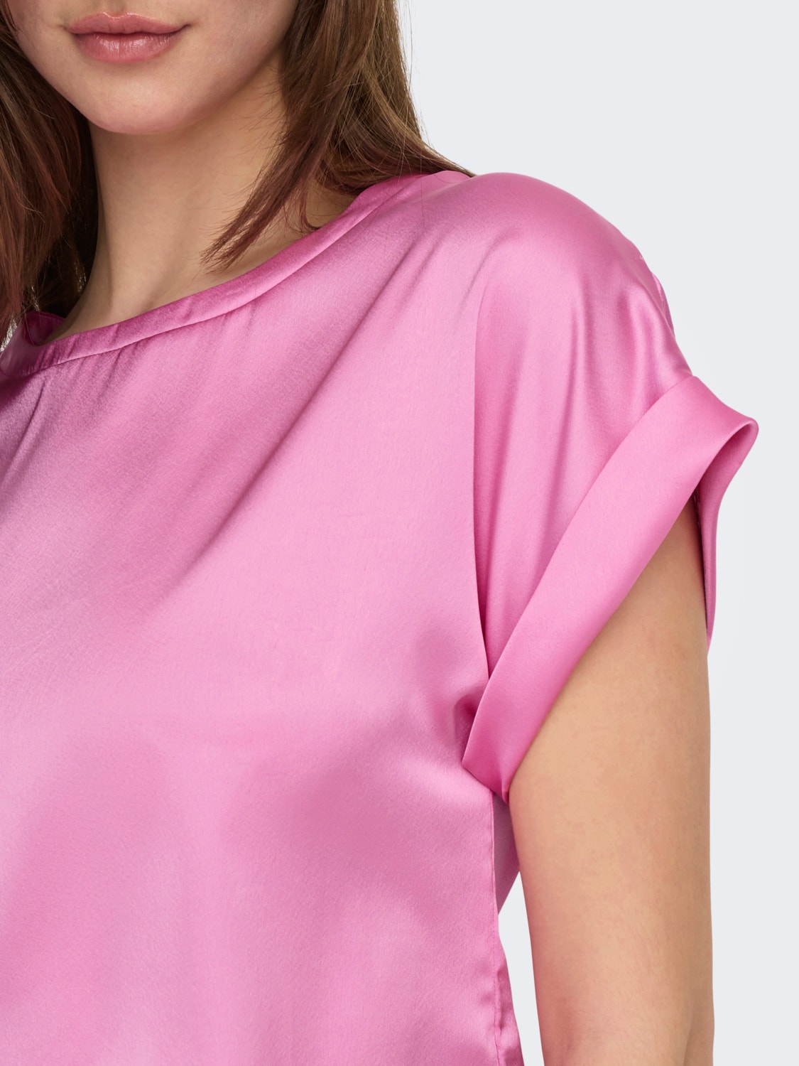 ONLY Regular Fit O-Neck Top -Fuchsia Pink - 15304077